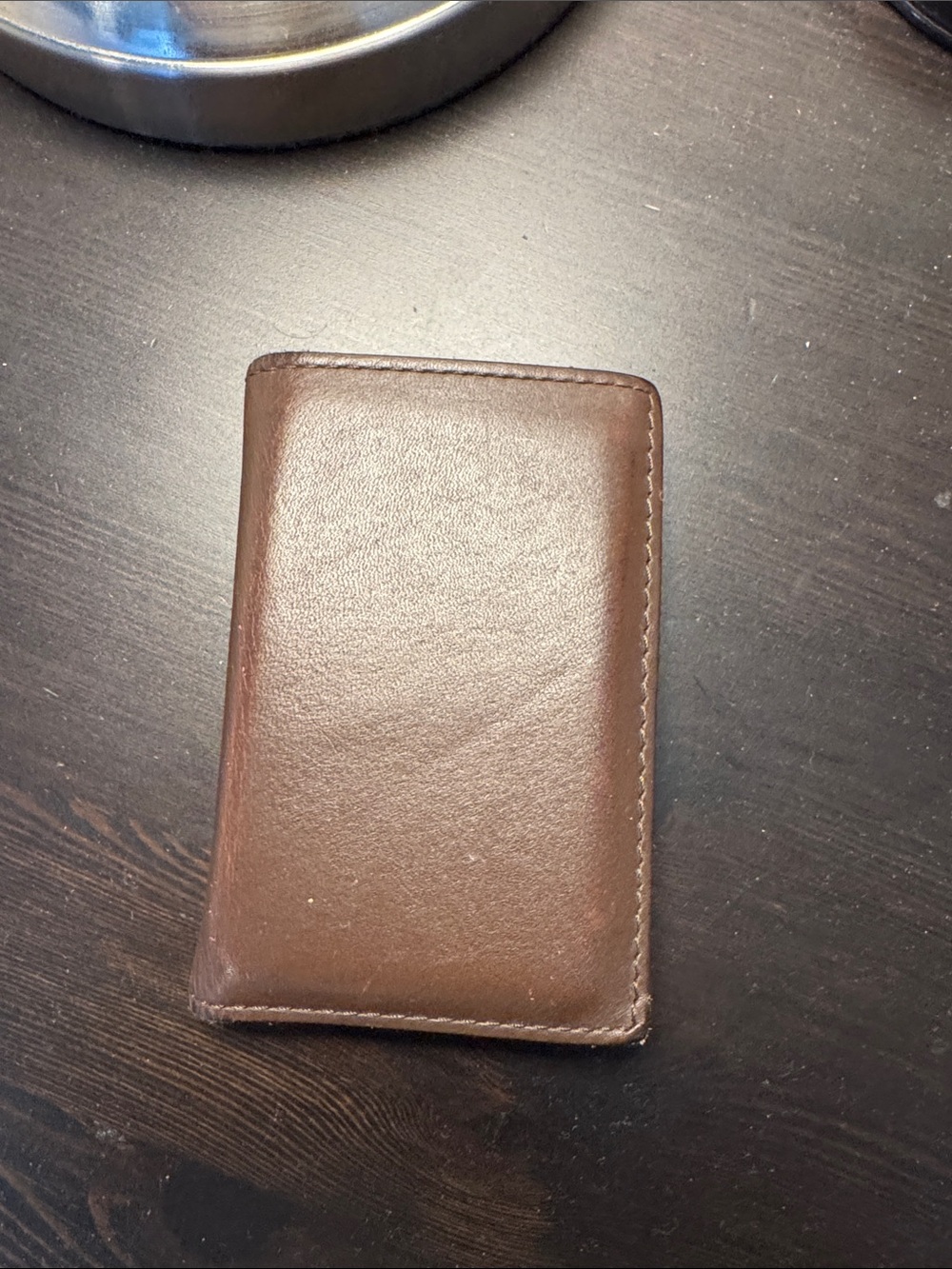 Classic Brown Leather Card Wallet - Men Accessories